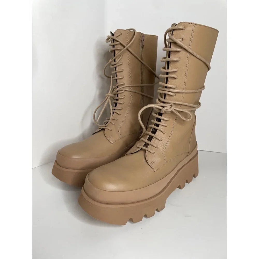 PALOMA BARCELO Helsa Cairo Platform Boots In Nocciola Size 40 US 9.5 $458